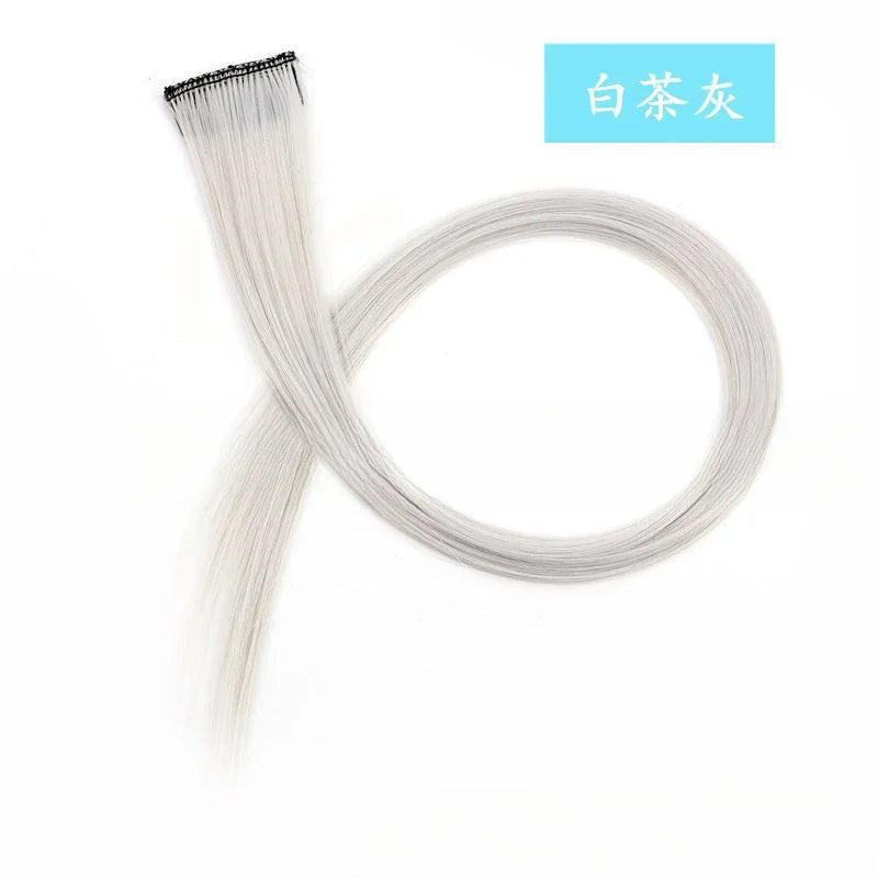 13 Colors Colorful Party Highlight Clip in Straight Hair Extensions for Girls 50cm Y2K Multi-Color Hair Synthetic Hairpieces