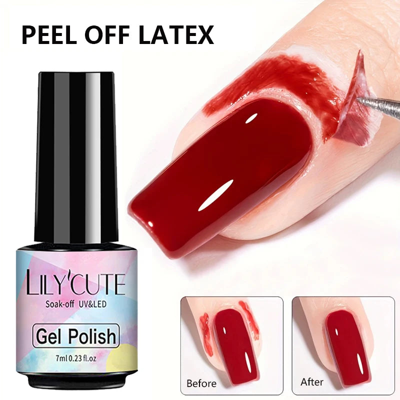 LILYCUTE Nail Art Peel Off Latex Liquid Tape Glue Protect Nail Polish Varnish Anti-Overflow Latex Skin Care Nail Tools