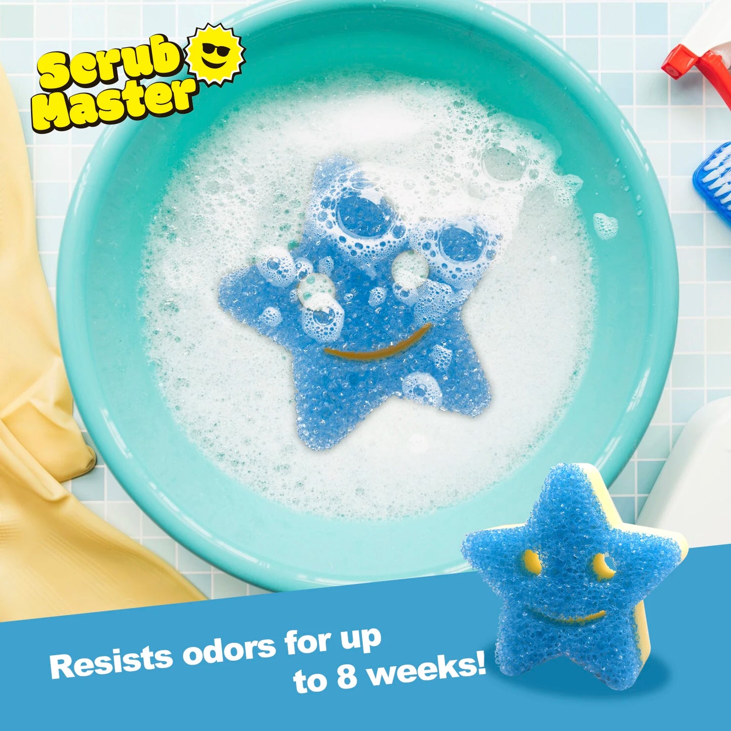 Scrub Master - Scratch-Free Multipurpose Dish Sponge - BPA Free & Made with Polymer Foam - Stain & Odor Resistant Kitchen Sponge