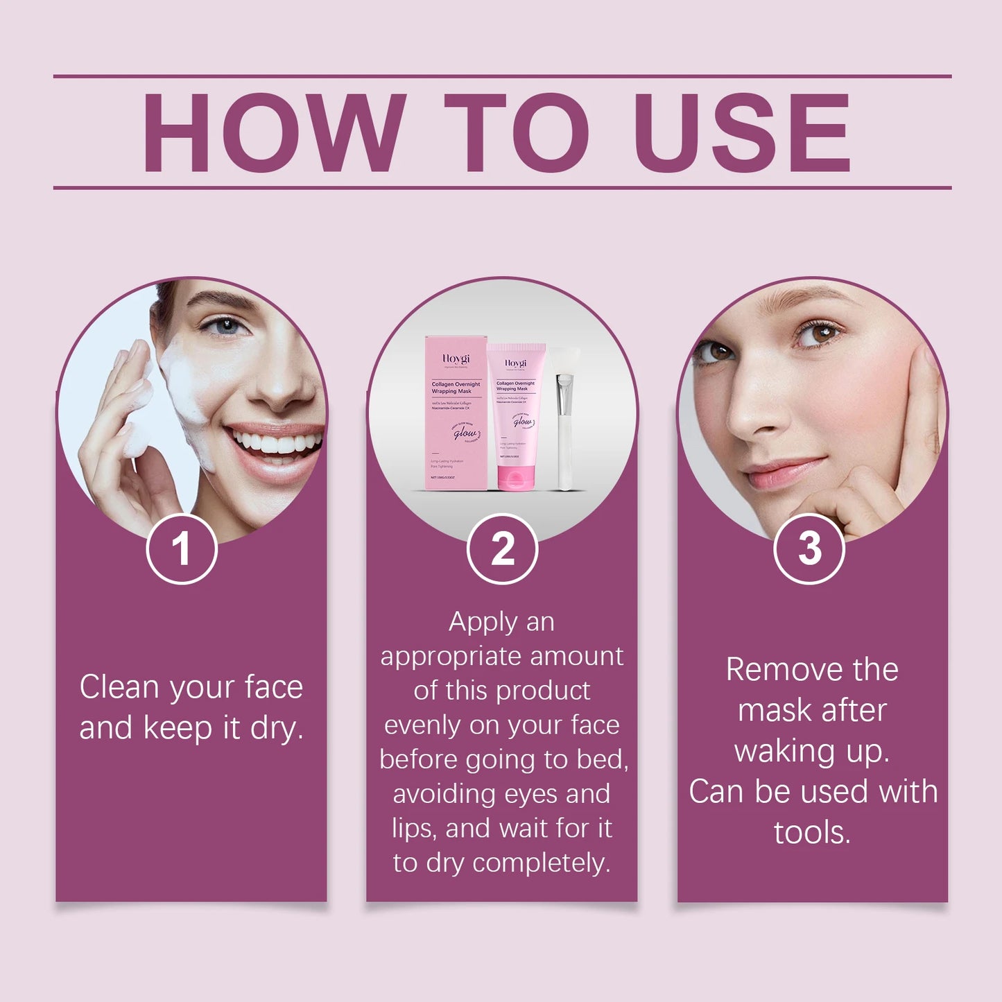 Collagen Peel-Off Mask: A gentle, nourishing, moisturizing mask that leaves skin radiant, smooth, delicate and supple