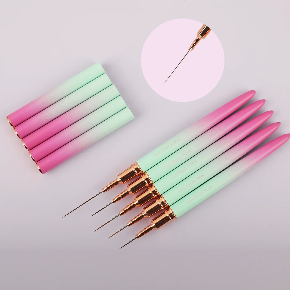 Nail Art Brush Liner Drawing Painting Pen Gel Nail Polish French Style Draw Paint Brushes Manicure Tools Accessory