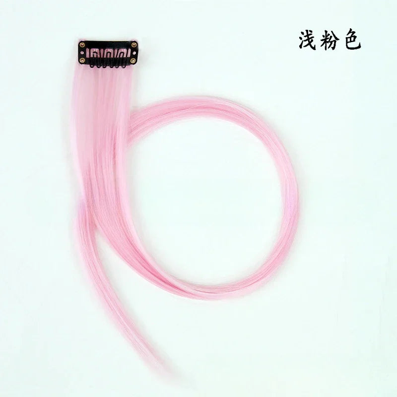 13 Colors Colorful Party Highlight Clip in Straight Hair Extensions for Girls 50cm Y2K Multi-Color Hair Synthetic Hairpieces