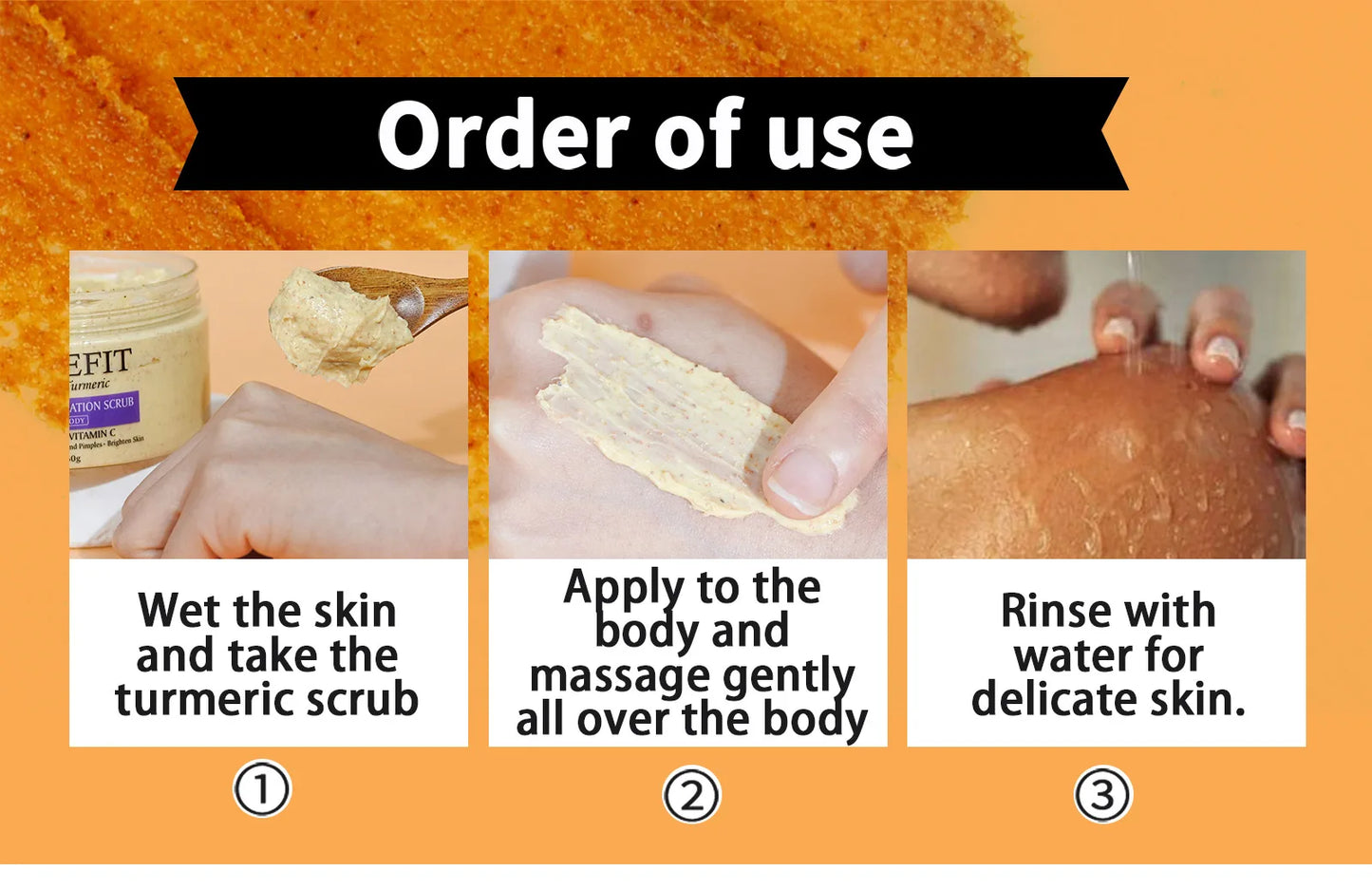 Natural Body Scrub - Moisturizing and Exfoliating Body, Face, Hand, Foot Scrub - Lightening, Fine Lines & Wrinkles, Skin Glowing