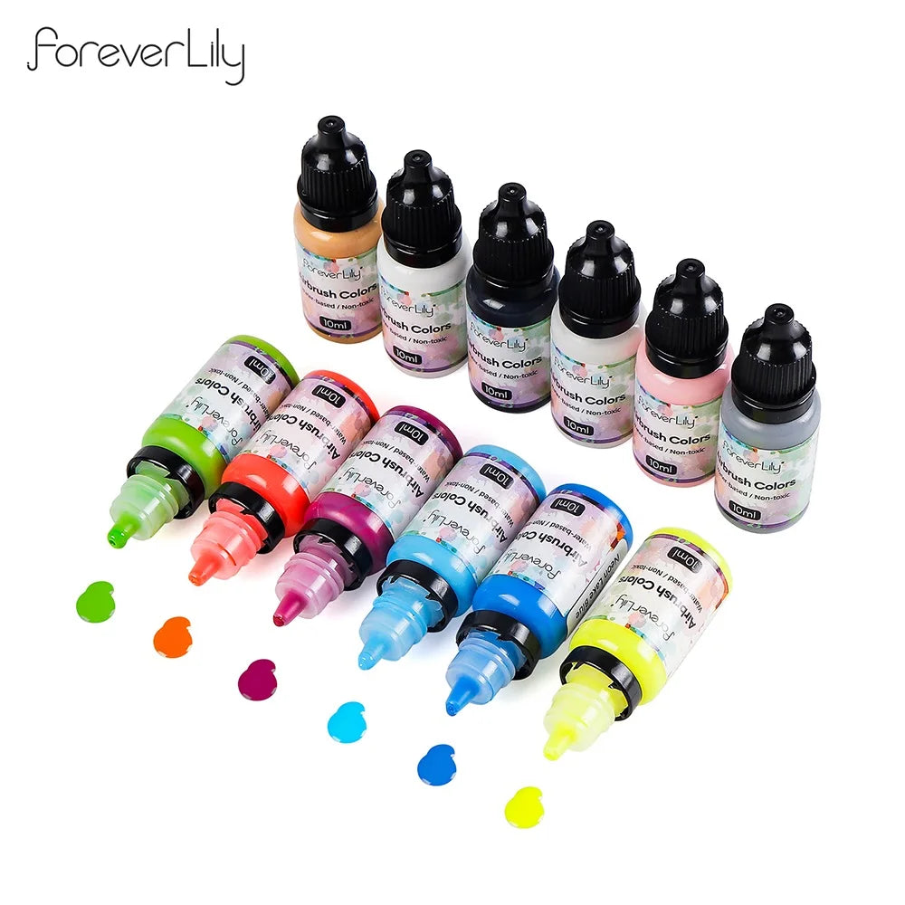 12pcs Nail Polish Paint Airbrush Nail Ink Use For Airbrush Spray Gun Color Painting Stencil Making Hollow Pattern Nail Art Tools