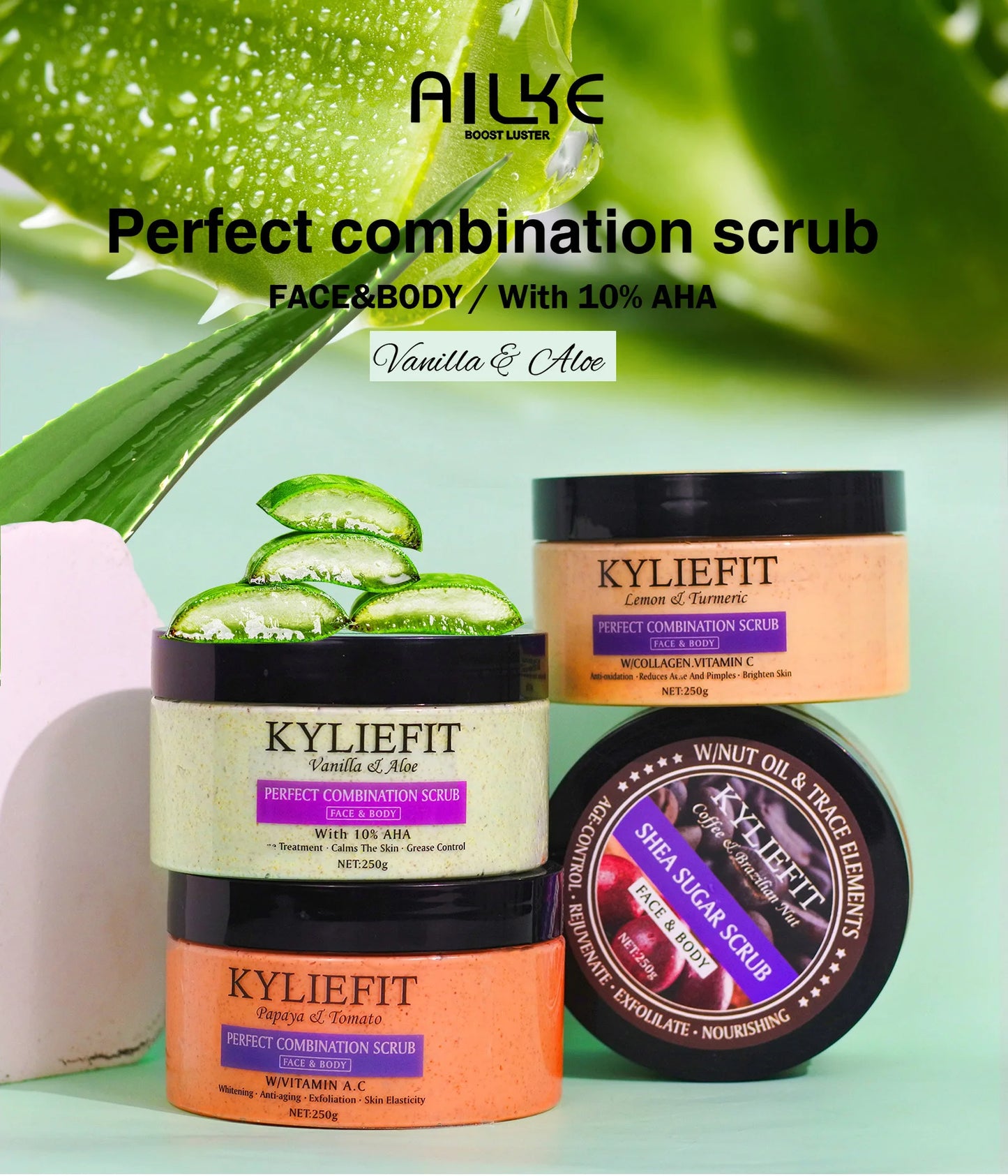 Natural Body Scrub - Moisturizing and Exfoliating Body, Face, Hand, Foot Scrub - Lightening, Fine Lines & Wrinkles, Skin Glowing