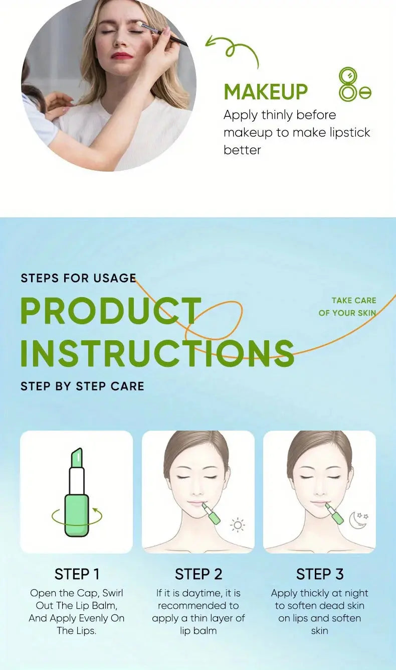 Lip Aloe Balm Nourishing, Refreshing, Hydrating and Moisturizing Preventing Cracking and Repairing Lips Gentle Non Irritating Femina Worldwide