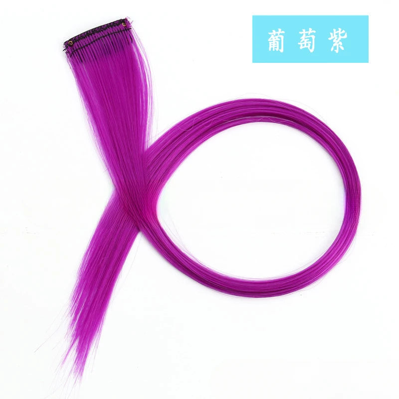 13 Colors Colorful Party Highlight Clip in Straight Hair Extensions for Girls 50cm Y2K Multi-Color Hair Synthetic Hairpieces