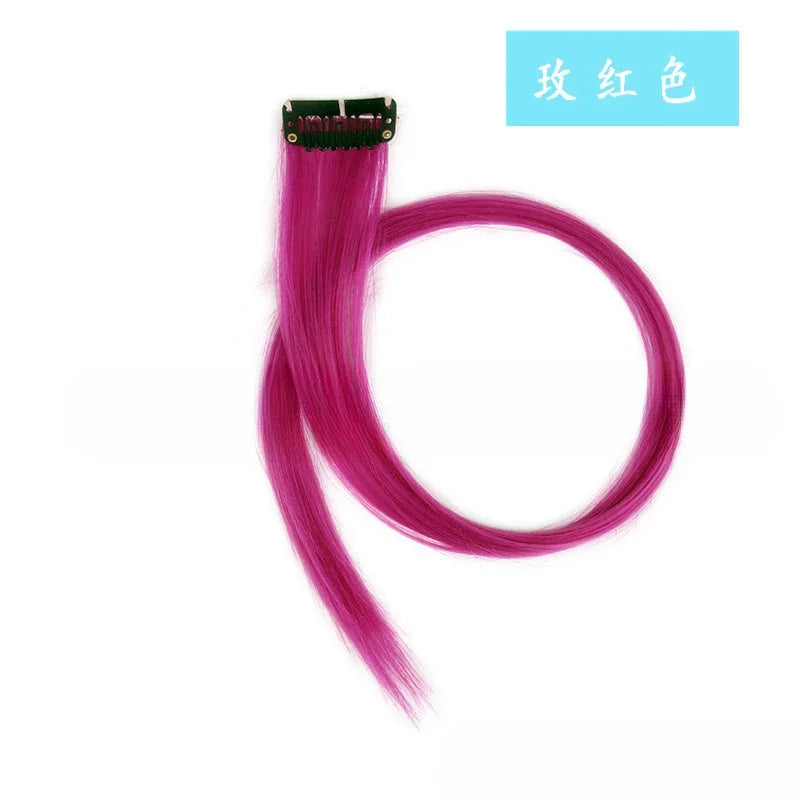 13 Colors Colorful Party Highlight Clip in Straight Hair Extensions for Girls 50cm Y2K Multi-Color Hair Synthetic Hairpieces