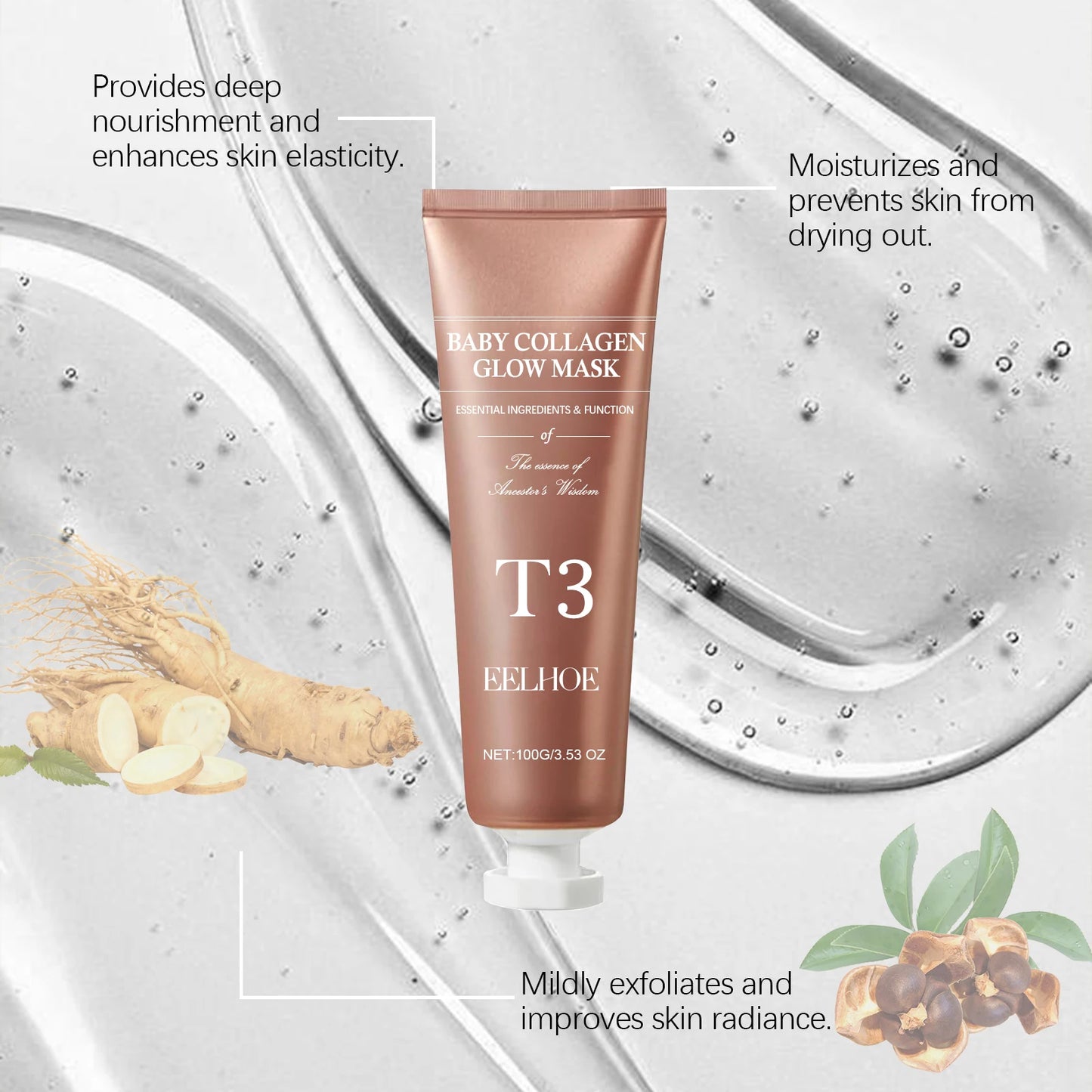 Collagen Peel Off Mask Face Deep Cleansing Moisturizing Shrink Pores Oil-Control Hydrating Beauty Health Skin Care Facial Mask