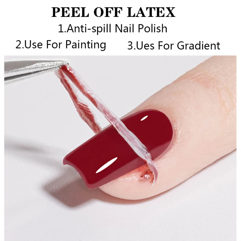 LILYCUTE Nail Art Peel Off Latex Liquid Tape Glue Protect Nail Polish Varnish Anti-Overflow Latex Skin Care Nail Tools
