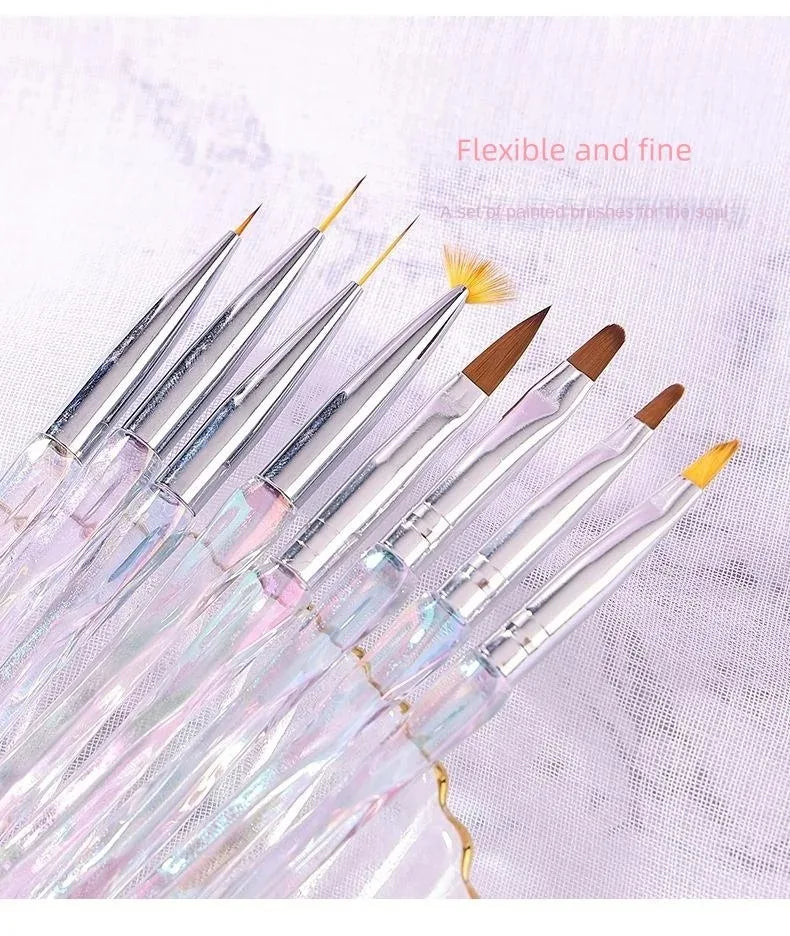 Nail Brush Phototherapy Tools 8 Pieces Painted Painting Pen Set Painting Drawing Brush Nail Enhancement Tools Uv Gel Brush Pen