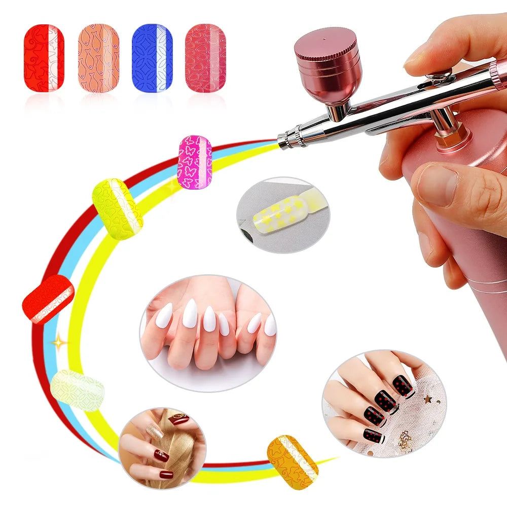12pcs Nail Polish Paint Airbrush Nail Ink Use For Airbrush Spray Gun Color Painting Stencil Making Hollow Pattern Nail Art Tools