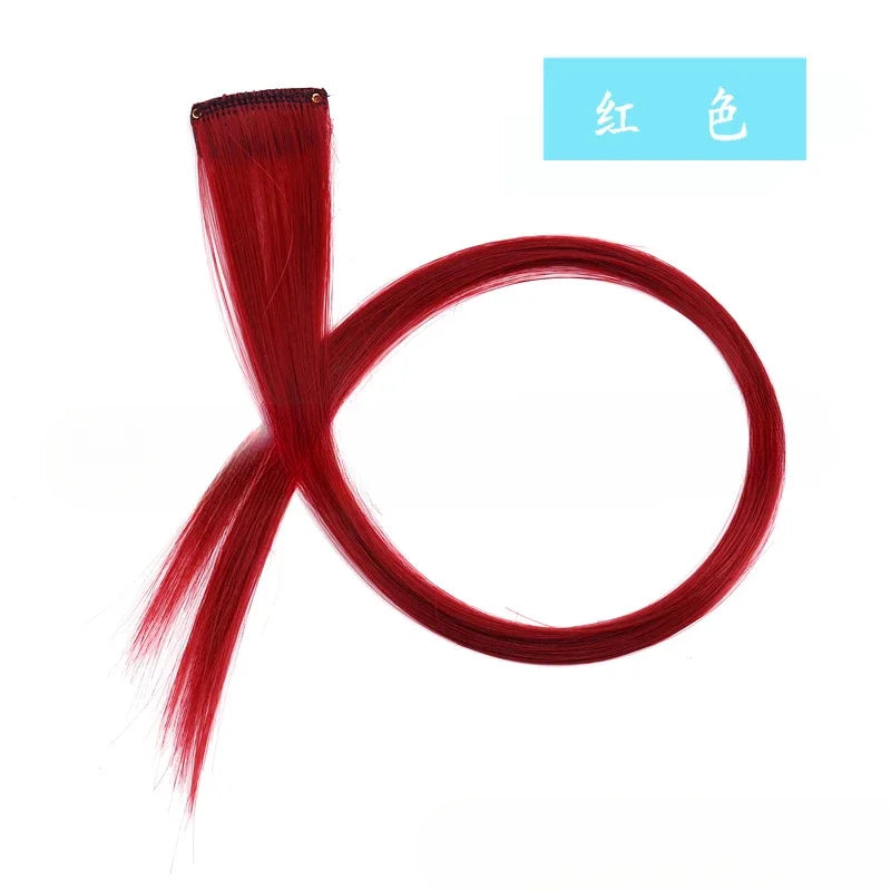 13 Colors Colorful Party Highlight Clip in Straight Hair Extensions for Girls 50cm Y2K Multi-Color Hair Synthetic Hairpieces
