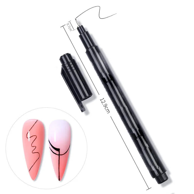 Nail Art Paintbrush With Ultra-fine Drawing Lines Edges Quick Drying Waterproof Acrylic Marker Pen Graffiti Pen