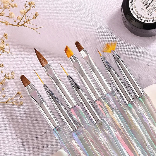 Nail Brush Phototherapy Tools 8 Pieces Painted Painting Pen Set Painting Drawing Brush Nail Enhancement Tools Uv Gel Brush Pen
