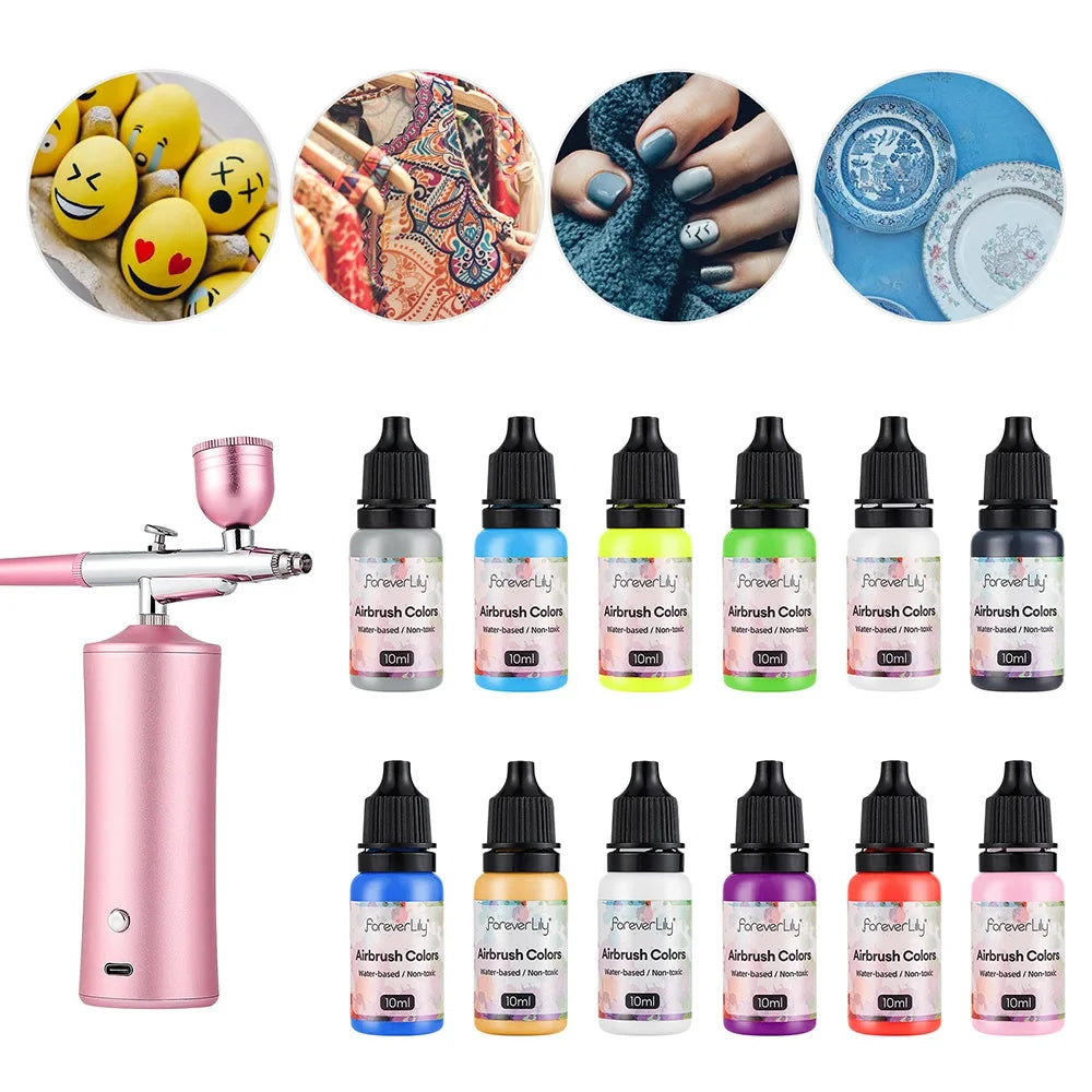 12pcs Nail Polish Paint Airbrush Nail Ink Use For Airbrush Spray Gun Color Painting Stencil Making Hollow Pattern Nail Art Tools