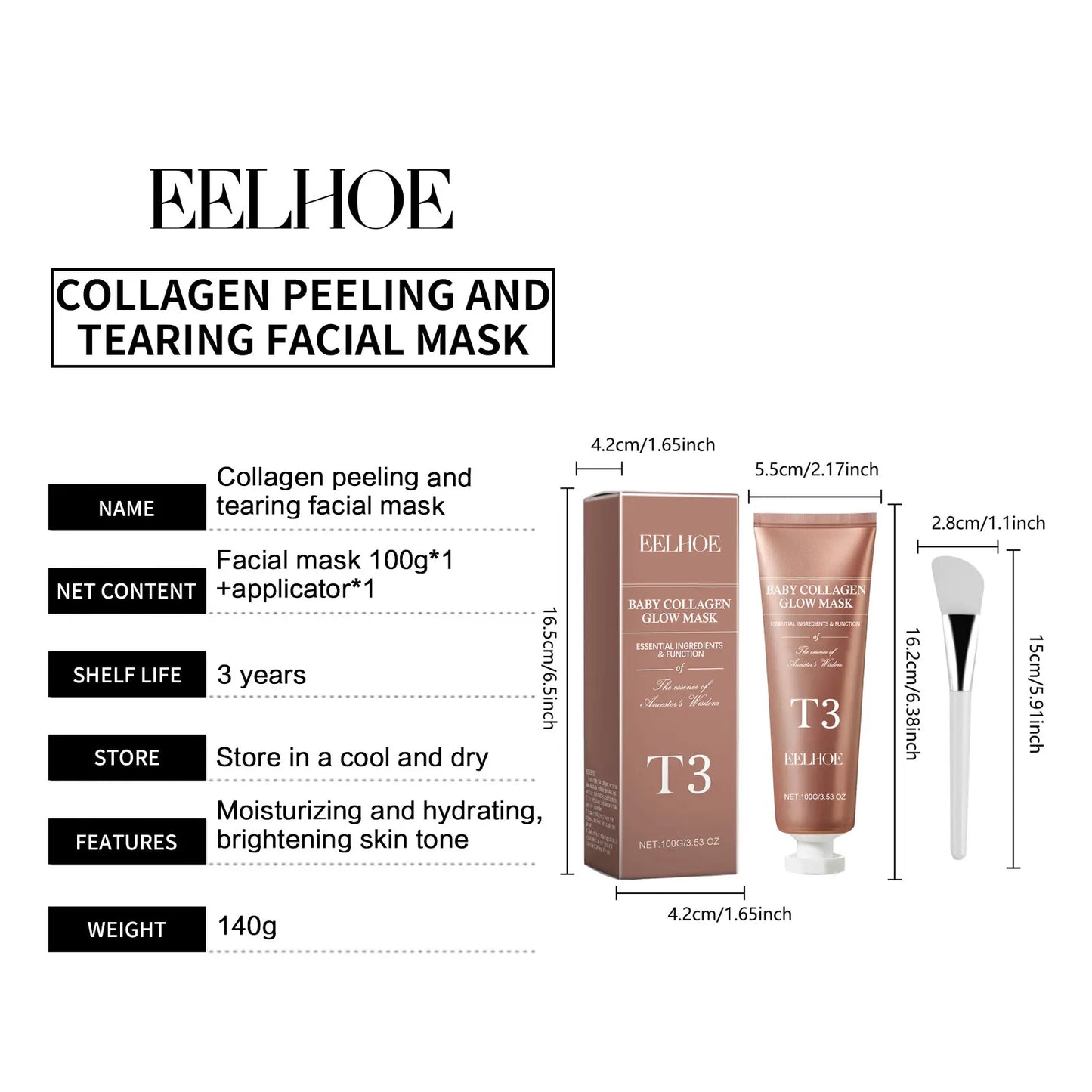 Collagen Peel Off Mask Face Deep Cleansing Moisturizing Shrink Pores Oil-Control Hydrating Beauty Health Skin Care Facial Mask