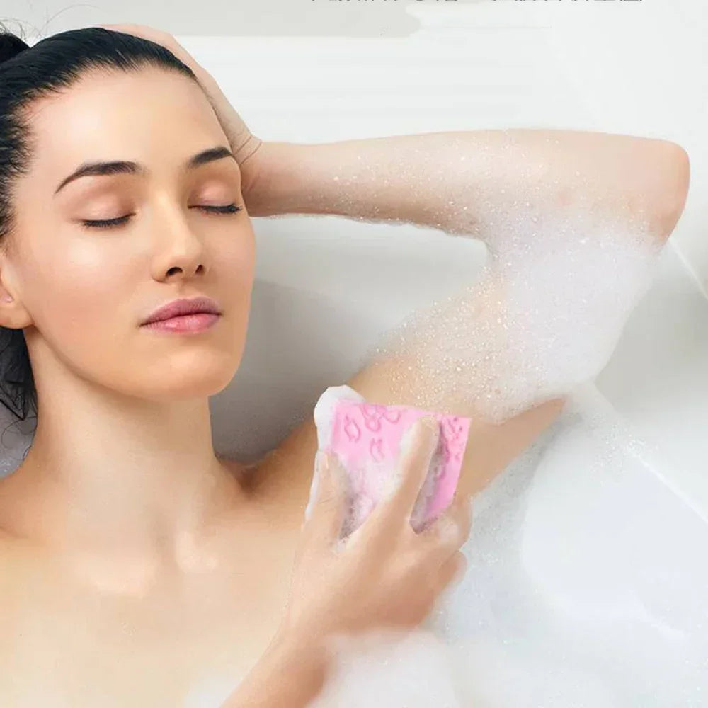 Exfoliating Scrub Shower Brush Soft Body Scrubber Bath Sponge Body Scrub Exfoliator Skin Cleaner Dead Skin Remover Bathing