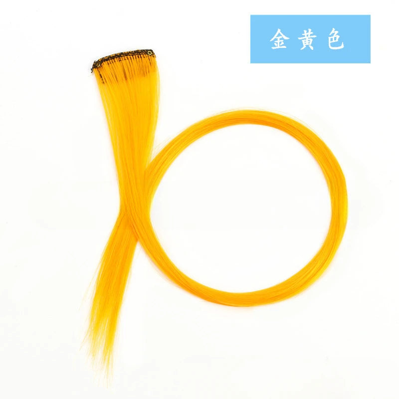 13 Colors Colorful Party Highlight Clip in Straight Hair Extensions for Girls 50cm Y2K Multi-Color Hair Synthetic Hairpieces