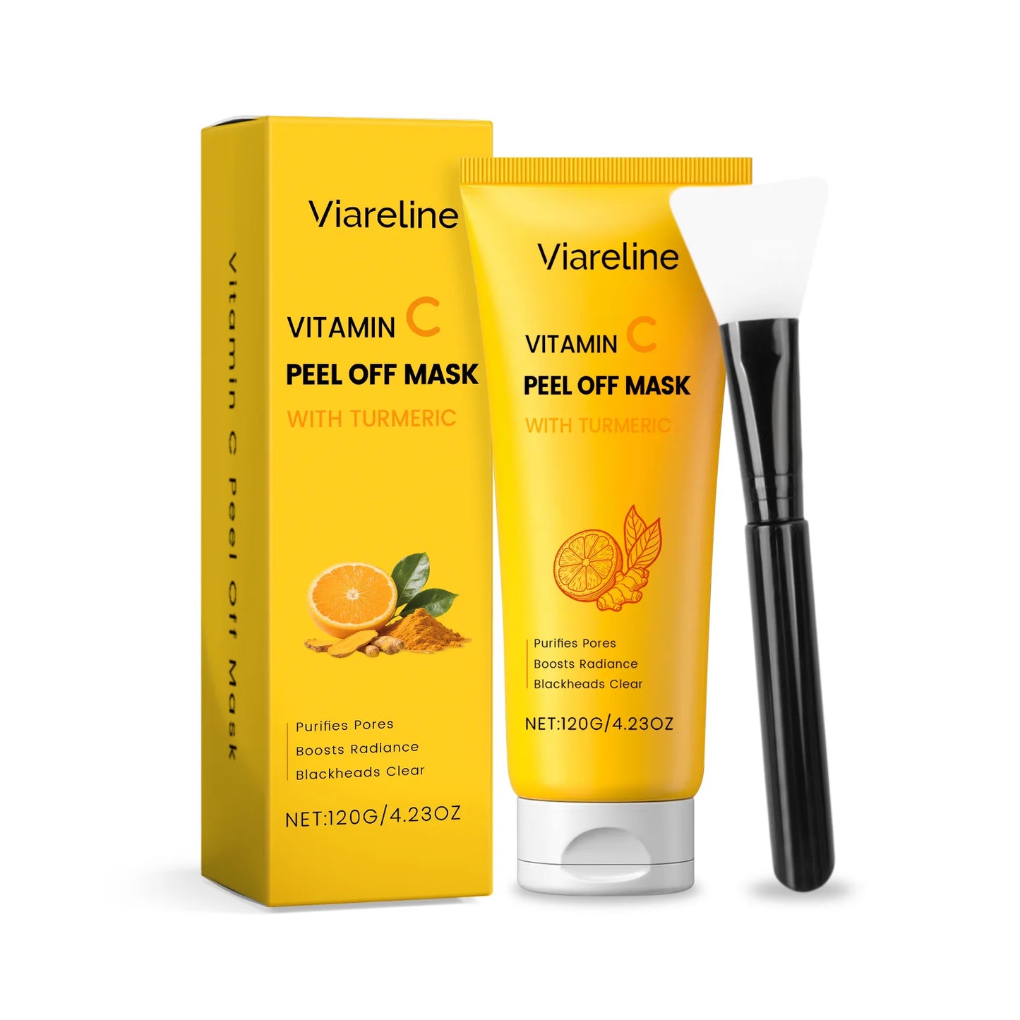 Peel-Off Facial Mask Deep Cleansing Brightening Shrink Pores Blackhead Remover Repair Moisturizing Turmeric Peel-Off Facial Mask