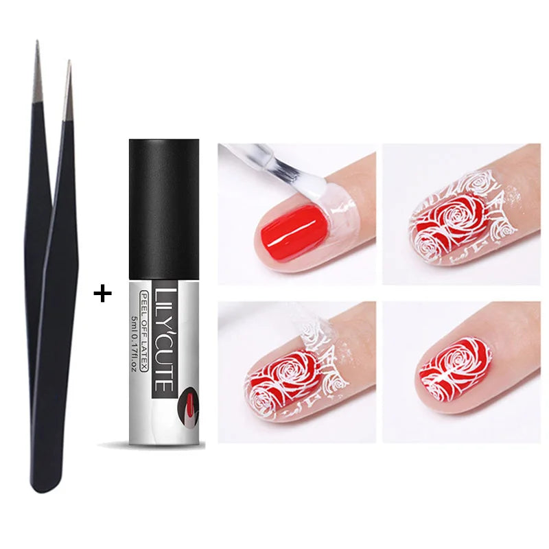 LILYCUTE Nail Art Peel Off Latex Liquid Tape Glue Protect Nail Polish Varnish Anti-Overflow Latex Skin Care Nail Tools