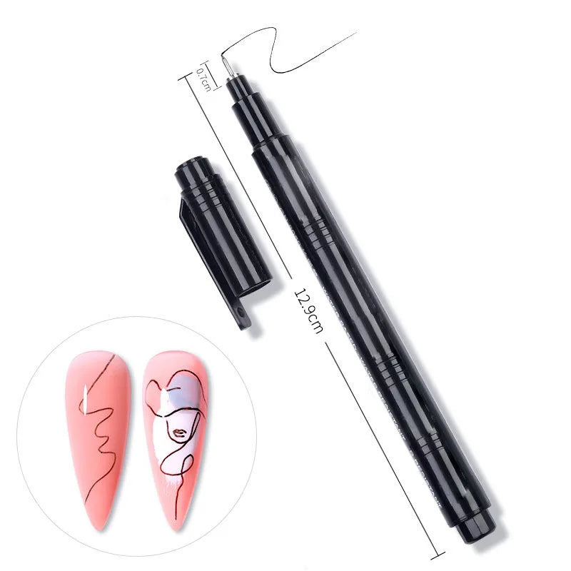 Nail Art Paintbrush With Ultra-fine Drawing Lines Edges Quick Drying Waterproof Acrylic Marker Pen Graffiti Pen