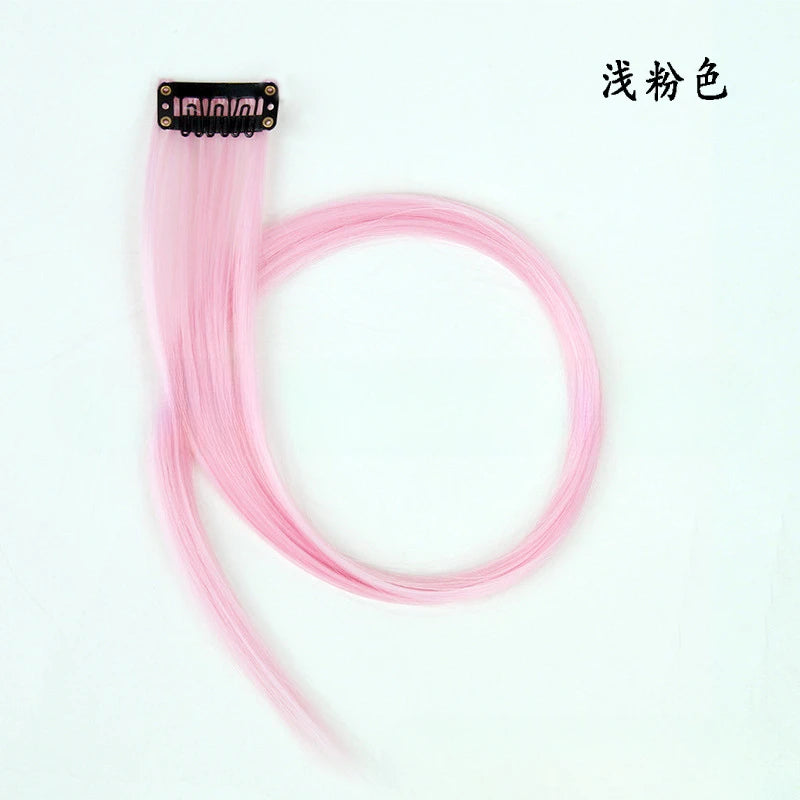 13 Colors Colorful Party Highlight Clip in Straight Hair Extensions for Girls 50cm Y2K Multi-Color Hair Synthetic Hairpieces