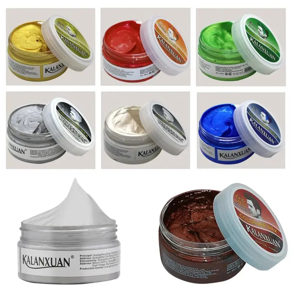 9 Color Hair Colors Wax Dye Temporary Molding Paste 8 Color Blue Burgundy Grandma Gray Green Hairs Dye Wax Mud Styling Pomade
