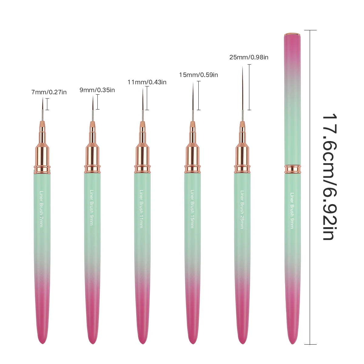 Nail Art Brush Liner Drawing Painting Pen Gel Nail Polish French Style Draw Paint Brushes Manicure Tools Accessory