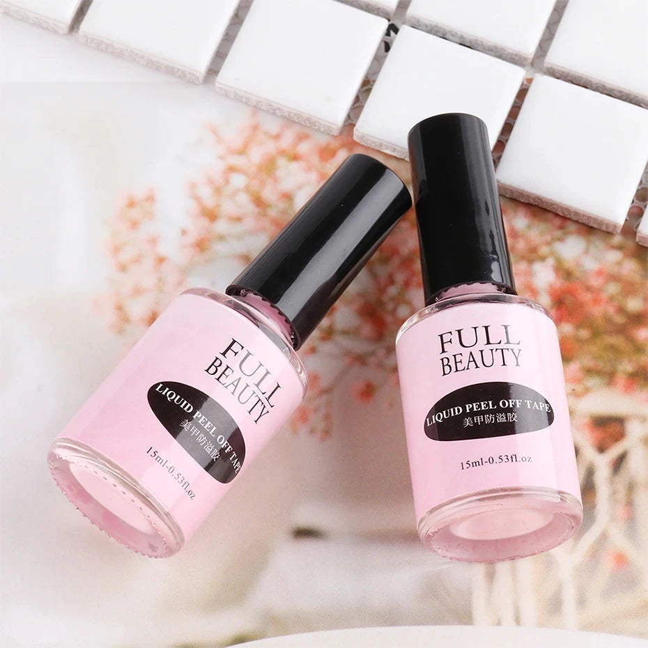 15ml Peel Off Latex Antifreezing Nail Liquid Anti-overflow Glue Nail Edge Protection Fast Dry Nail Skin Care Tool With Tweezer
