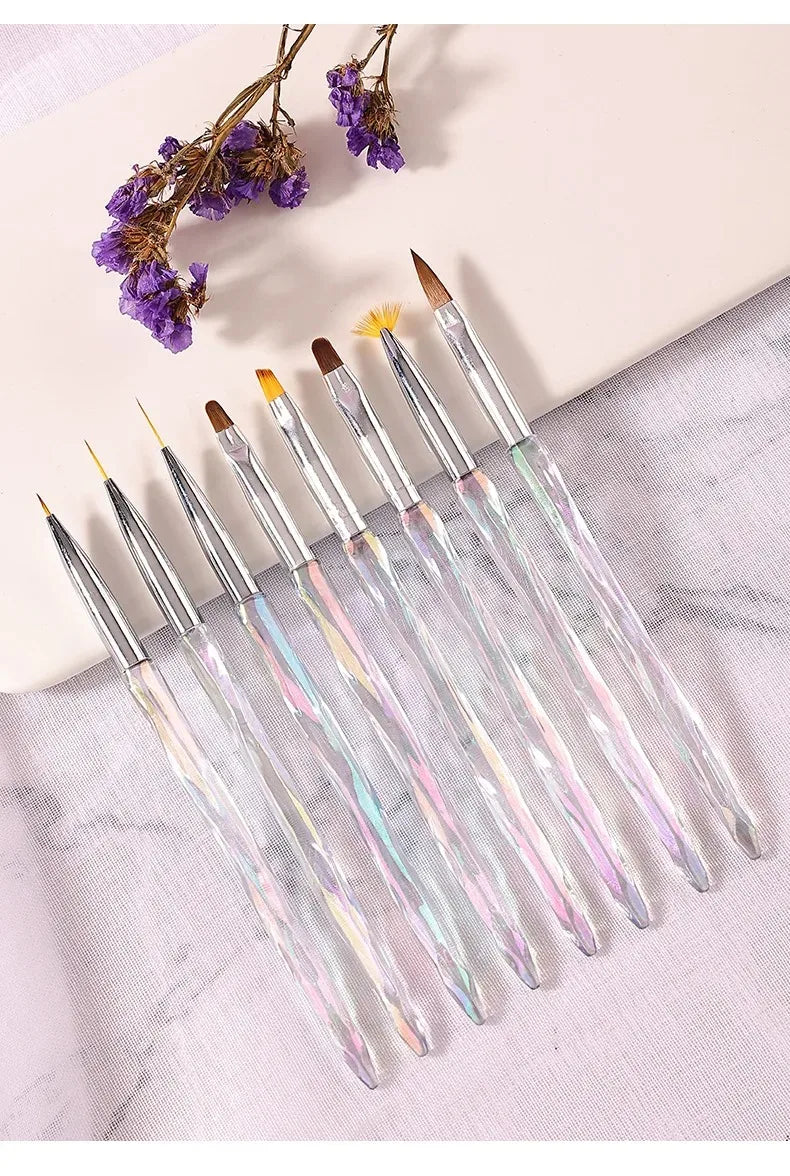 Nail Brush Phototherapy Tools 8 Pieces Painted Painting Pen Set Painting Drawing Brush Nail Enhancement Tools Uv Gel Brush Pen