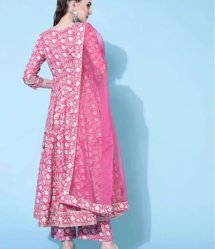 India Women's Clothing 3-piece Set Of Pure Cotton Printed Dresses