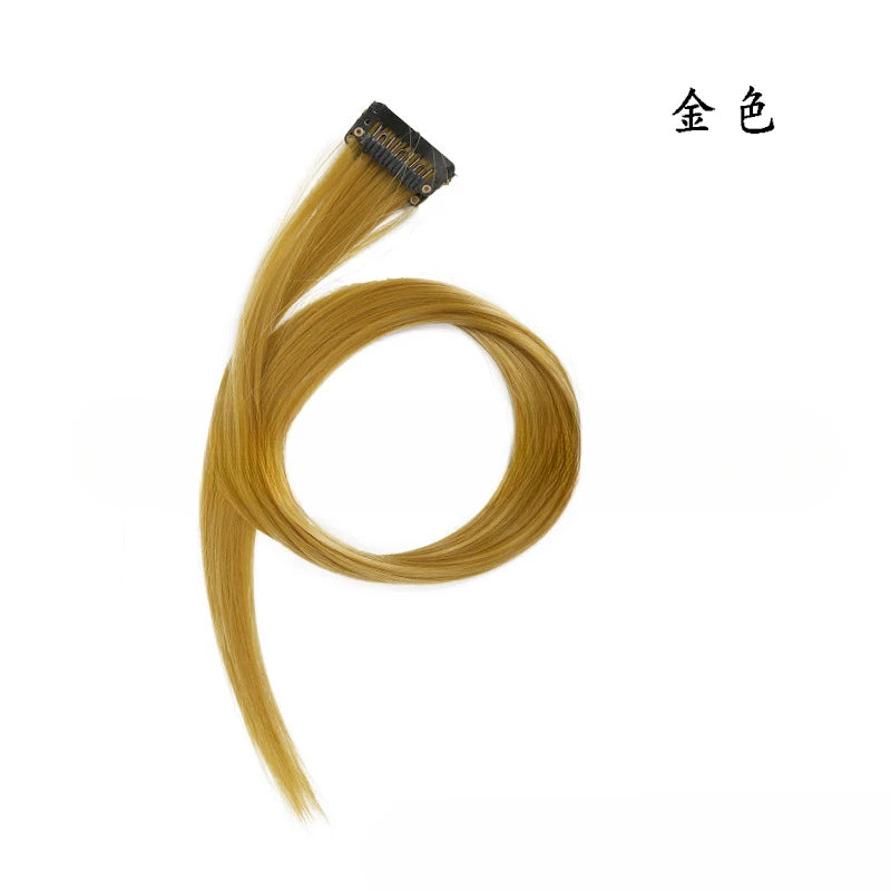 13 Colors Colorful Party Highlight Clip in Straight Hair Extensions for Girls 50cm Y2K Multi-Color Hair Synthetic Hairpieces