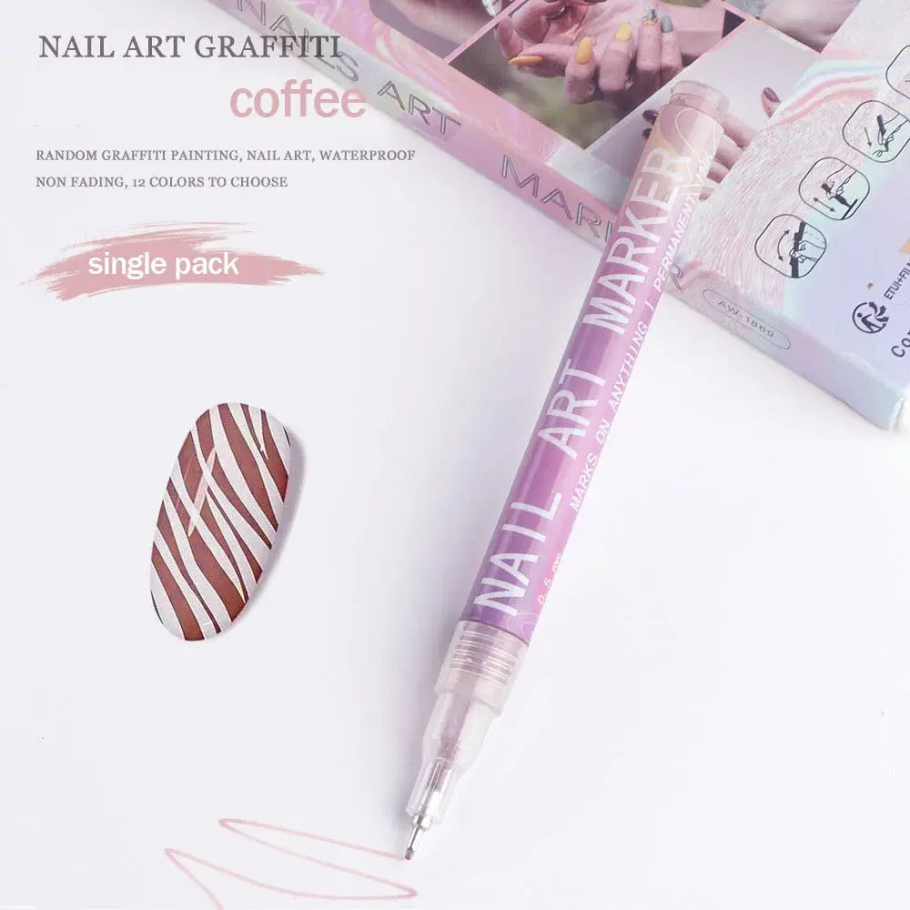 Nail Art Graffiti Pen Nail Acrylic Paint Pen Waterproof Painting Lines Pencil DIY Drawing Abstract Design Nail Accessories Femina Worldwide
