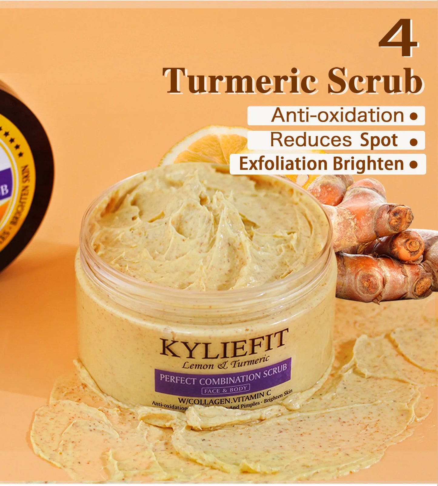 Natural Body Scrub - Moisturizing and Exfoliating Body, Face, Hand, Foot Scrub - Lightening, Fine Lines & Wrinkles, Skin Glowing