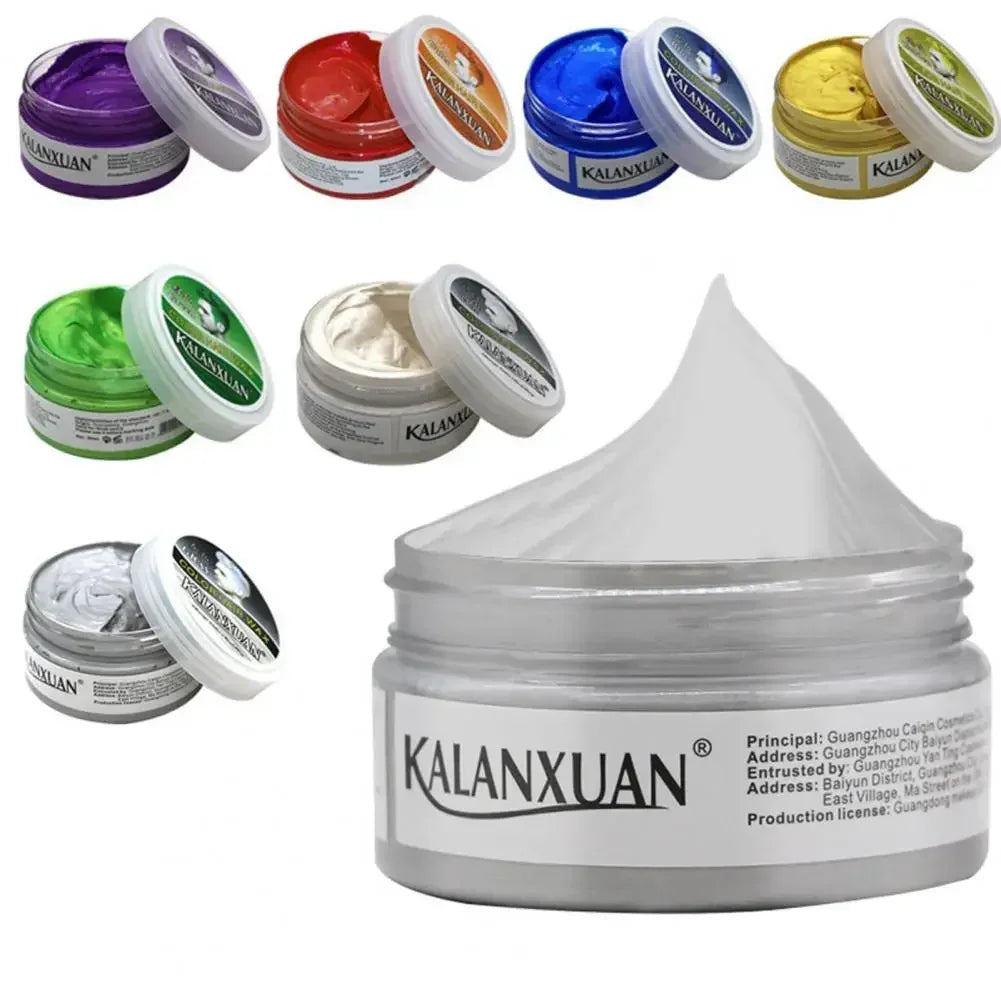 9 Color Hair Colors Wax Dye Temporary Molding Paste 8 Color Blue Burgundy Grandma Gray Green Hairs Dye Wax Mud Styling Pomade