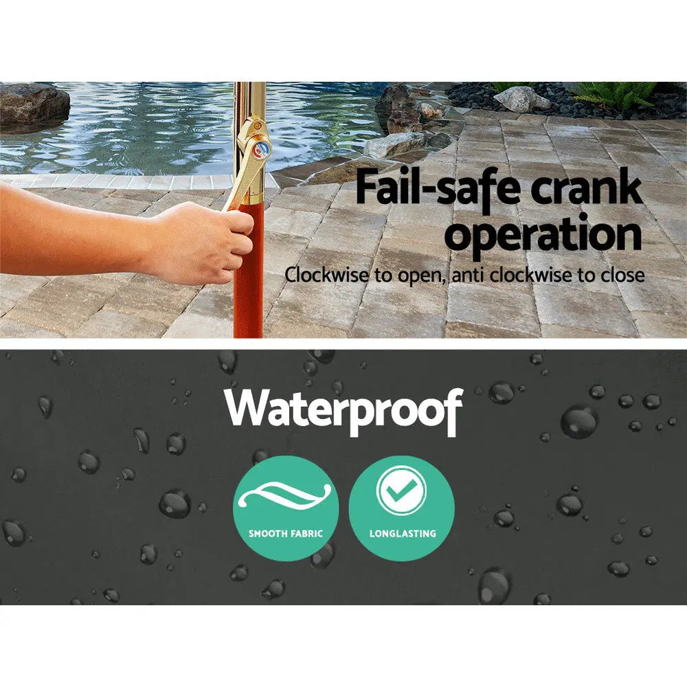 Instahut 3m Outdoor Umbrella Pole Umbrellas Beach Garden Sun Stand Patio Charcoal Femina Worldwide