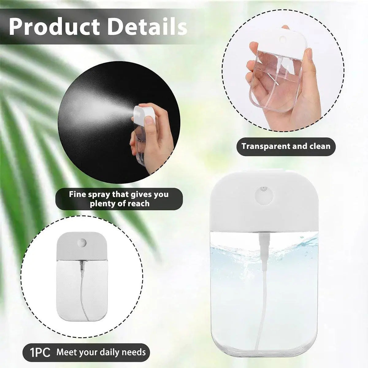 1pc Portable Card Spray Bottle Refillable Travel Watering Can for Skincare Femina Worldwide