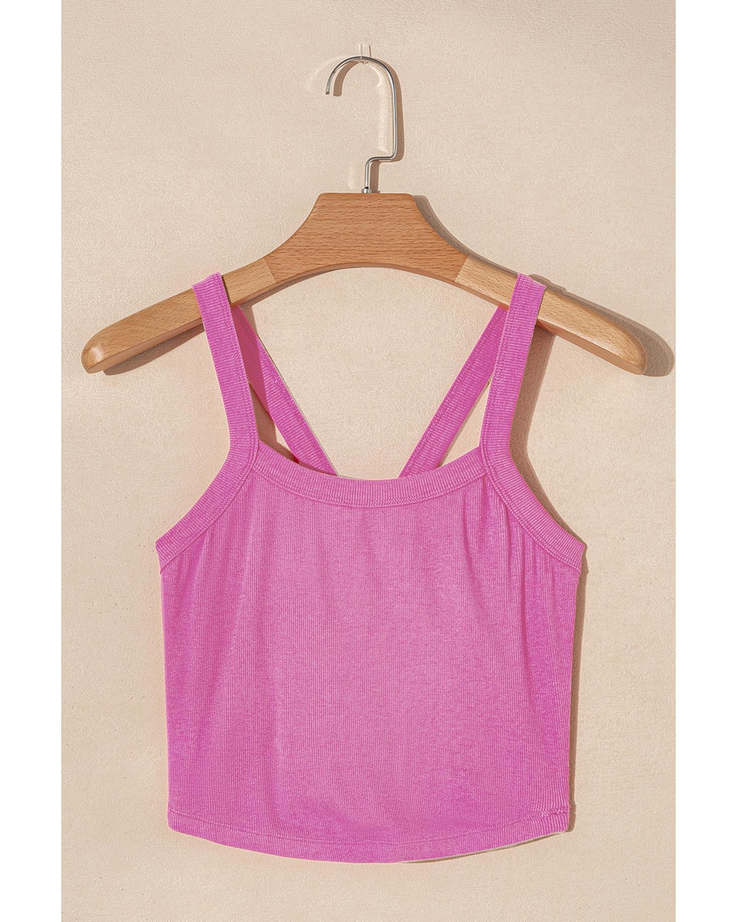 Bonbon Athletic Ribbed Cropped Cami Top - XL
