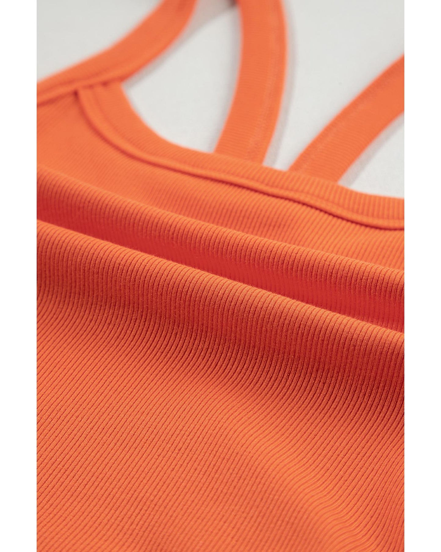 Grapefruit Orange Athletic Ribbed Cropped Cami Top - XL