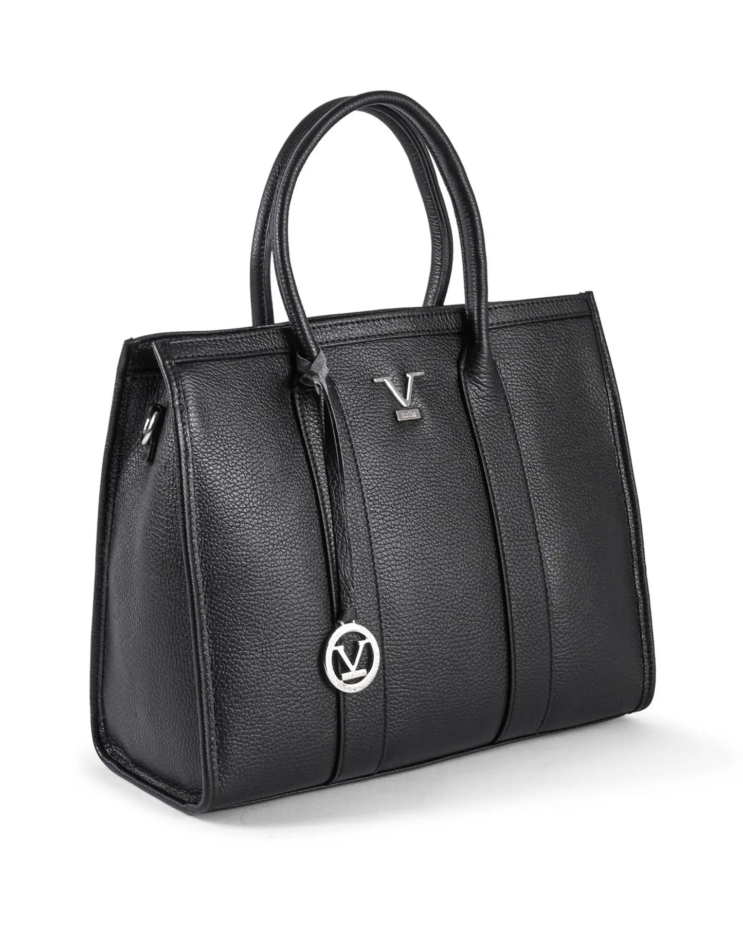 V Italia Black Tote Bag V Italia Leather Tote Bag Women's V Italia Black Tote Bag - One Size Femina Worldwide