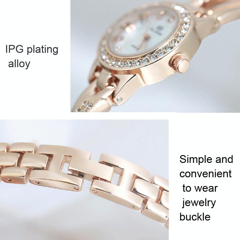 Women Butterfly Cross Diamond Bracelet Watch - Full - Gold