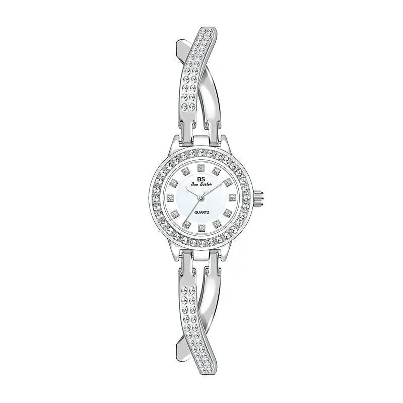 Women Butterfly Cross Diamond Bracelet Watch - Full - Gold Femina Worldwide