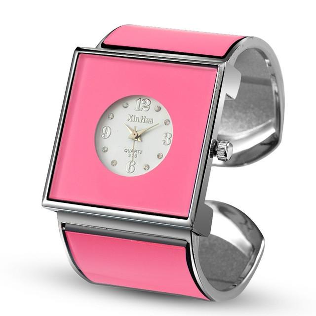 Women Square Dial Bracelet Watch - Large Face - White