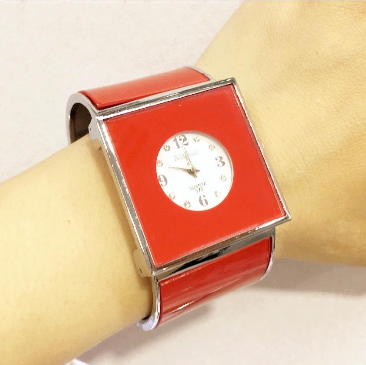 Women Square Dial Bracelet Watch - Large Face - White