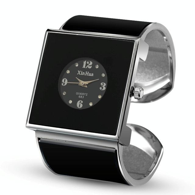 Women Square Dial Bracelet Watch - Large Face - White