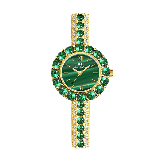 Retro Malachite Texture Watch for Women - Small and Elegant - Gold