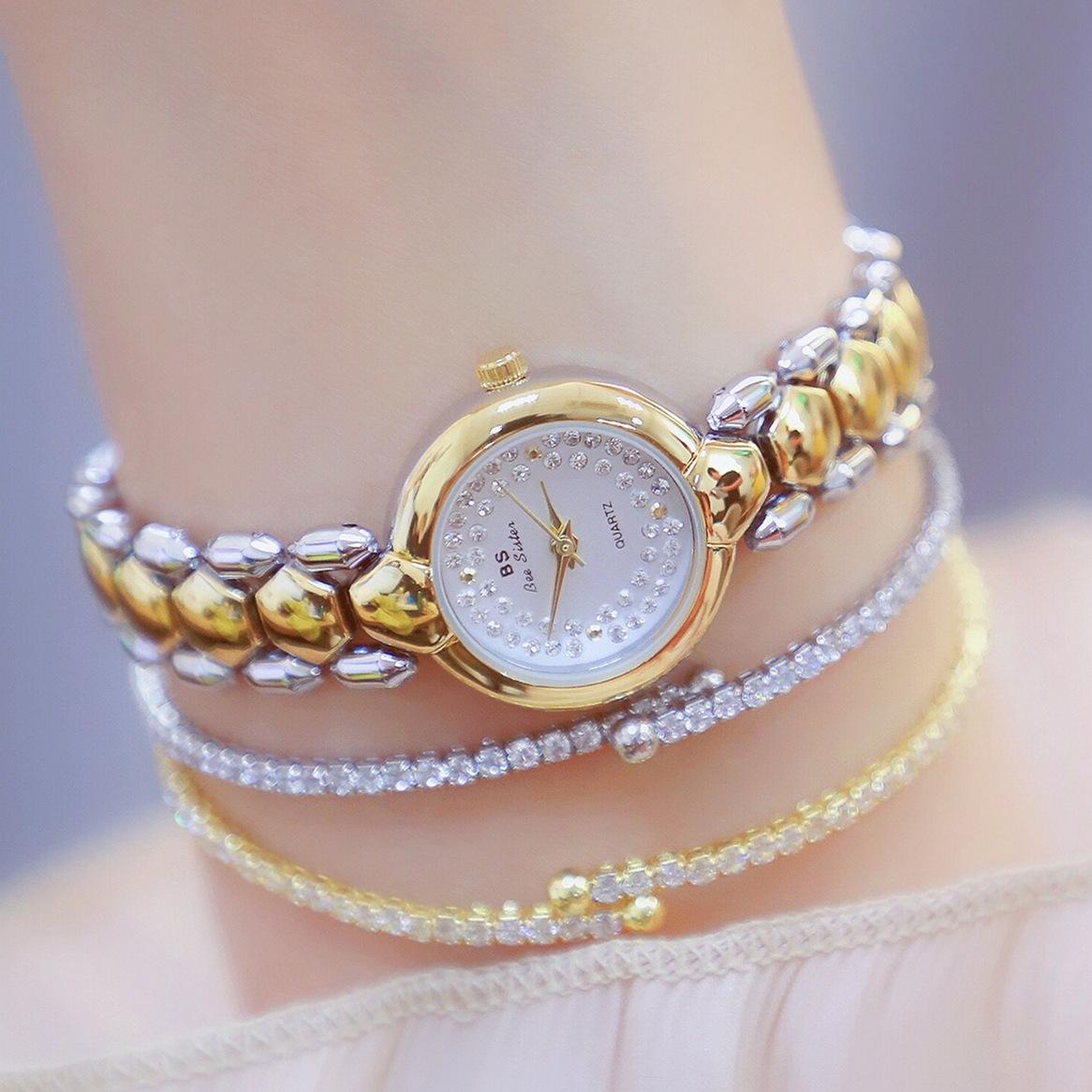 Women Diamond Chain Watch - Elegant Jewelry - Gold