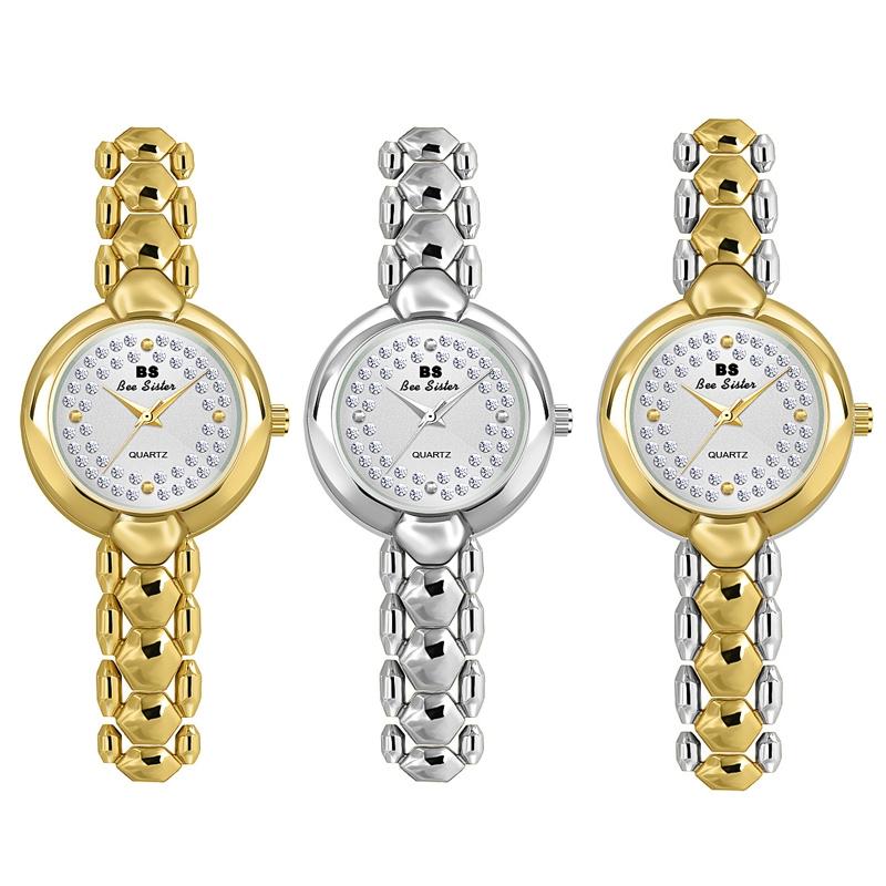 Women Diamond Chain Watch - Elegant Jewelry - Gold