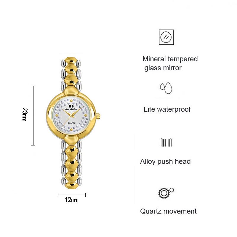Women Diamond Chain Watch - Elegant Jewelry - Gold